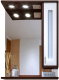 Шкаф с зеркалом для ванной Бриклаер Бали 62 R (венге/белый глянец) - 