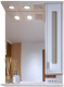 Шкаф с зеркалом для ванной Бриклаер Бали 62 R (светлая лиственница/белый глянец) - 
