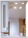 Шкаф с зеркалом для ванной Бриклаер Бали 62 L (светлая лиственница/белый глянец) - 