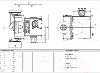 Циркуляционный насос DAB VA 35/130(1/2")