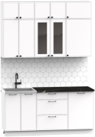 Кухонный гарнитур Интермебель Лион-3 1.7м (белый софт/сесамо) - 