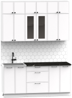 Кухонный гарнитур Интермебель Лион-4 1.8м (белый софт/сесамо) - 