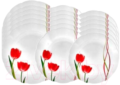 Набор тарелок ROYAL GARDEN Modern Poppy M RG012GL (18пр)