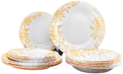 Набор тарелок ROYAL GARDEN Gold Flowers POSET18VGF (18пр)