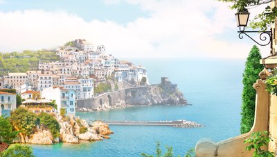 

Фотообои листовые, Фреска Италия 3D