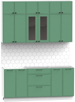 Кухонный гарнитур Интермебель Лион-4 1.8м без столешницы (мята софт) - 