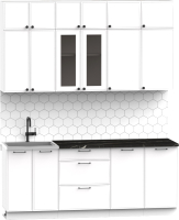 Кухонный гарнитур Интермебель Лион-5 2м (белый софт/сесамо) - 