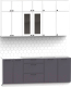 Готовая кухня Интермебель Лион-5 2м без столешницы (белый софт/графит софт) - 