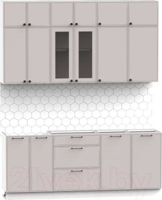 Кухонный гарнитур Интермебель Лион-5 2м без столешницы (луна софт)