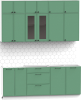 Кухонный гарнитур Интермебель Лион-5 2м без столешницы (мята софт) - 