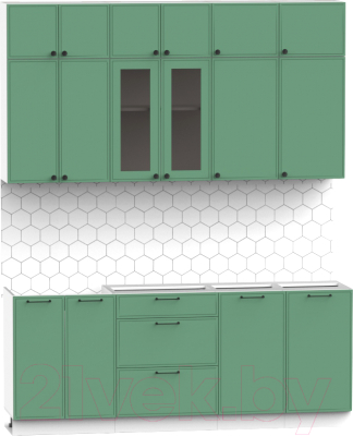 Кухонный гарнитур Интермебель Лион-5 2м без столешницы (мята софт)