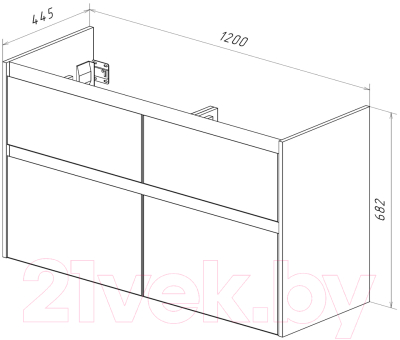 Тумба под умывальник LEMARK Combi 125 / LM03C125T (бетон)