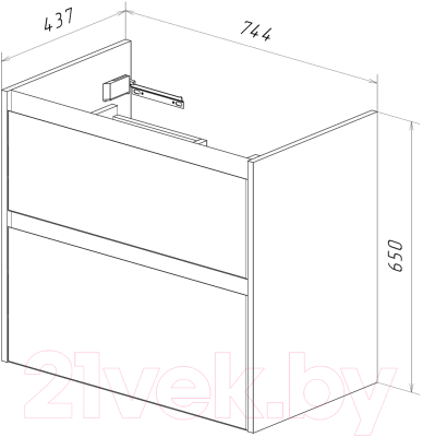 Тумба под умывальник LEMARK Combi 80 / LM03C80T (бетон)