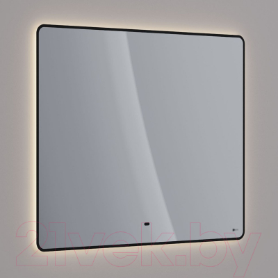 Зеркало LEMARK Mio 100x80 / LM100ZM (черный, с интерьерной подсветкой и подогревом)