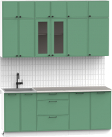 Кухонный гарнитур Интермебель Лион-5 2м (мята софт/мрамор лацио белый) - 