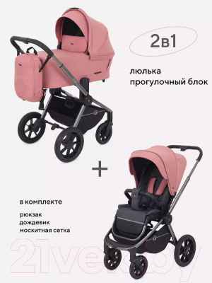 Детская универсальная коляска Rant Flex Pro 2 в 1 2023 / RA074 (Pink)