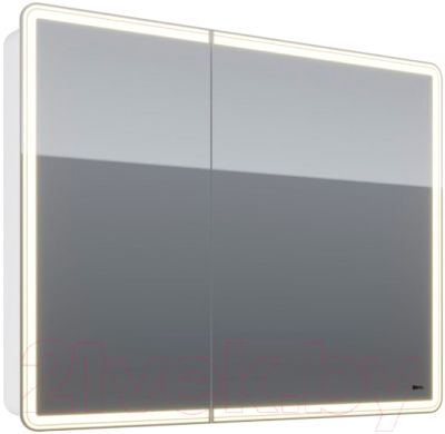 Шкаф с зеркалом для ванной LEMARK Element 100 / LM100ZS-E (белый глянец)