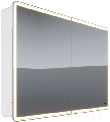 Шкаф с зеркалом для ванной LEMARK Element 120 / LM120ZS-E (белый глянец)
