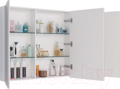 Шкаф с зеркалом для ванной LEMARK Universal 90 / LM90ZS-U (белый глянец)