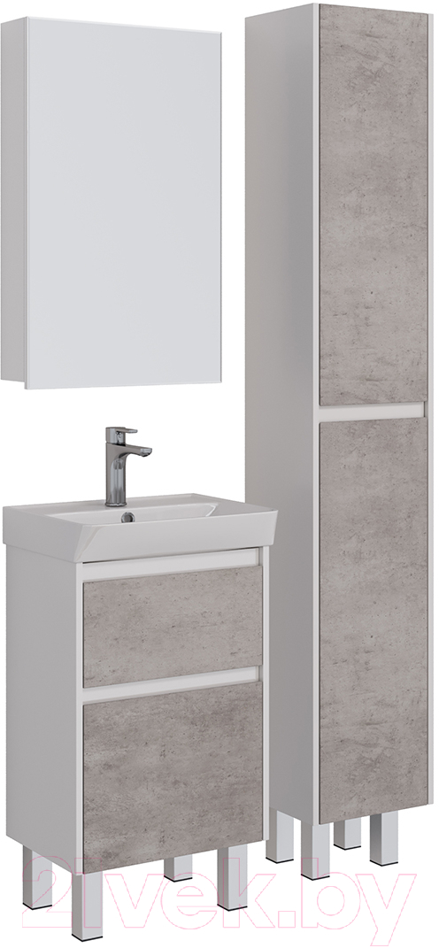 Шкаф с зеркалом для ванной LEMARK Universal 50 / LM50ZS-U