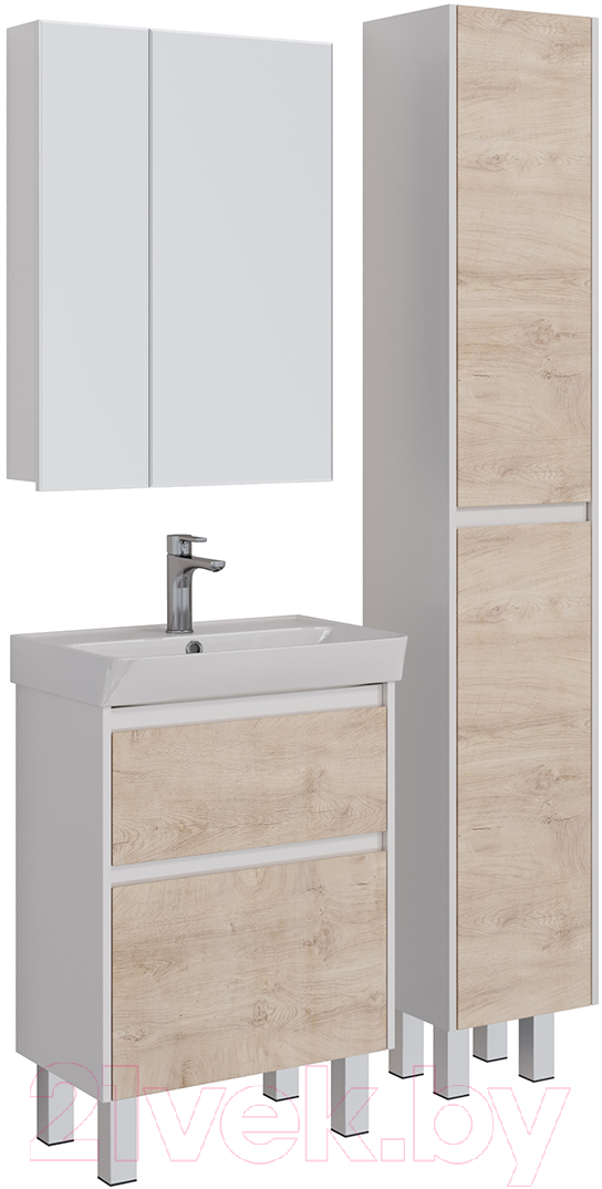 Шкаф с зеркалом для ванной LEMARK Universal 60 / LM60ZS-U