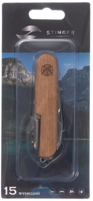 Нож швейцарский STINGER FK-K5014ALLB (дерево)