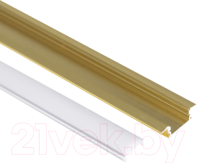 Изображение товара Профиль для светодиодной ленты AKS Lira-1707 врезной с экраном (3м, золотой)