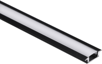 Профиль для светодиодной ленты AKS Lira-1707 врезной с экраном (3м, черный) - 