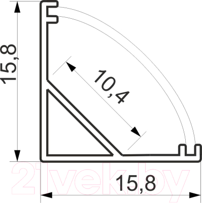 Профиль для светодиодной ленты AKS Orion-1616C угловой с круглым экраном (2м, алюминий)