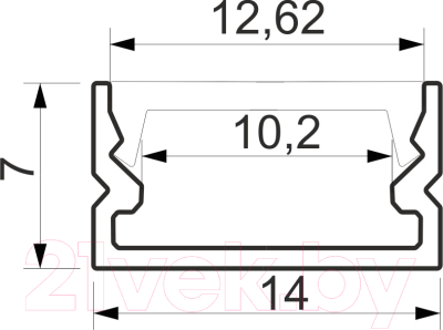 Изображение товара Профиль для светодиодной ленты AKS Sirius-1407S накладной с экраном (3м, алюминий)