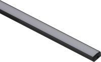 Профиль для светодиодной ленты AKS Sirius-1407S накладной с экраном (2м, черный) - 