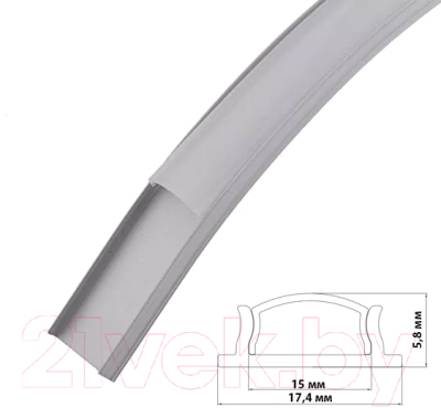 Профиль для светодиодной ленты AKS Slim гибкий накладной (2м, алюминий)