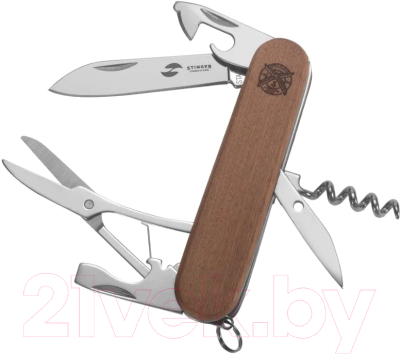 Нож швейцарский STINGER FK-K5019-6PB (дерево)