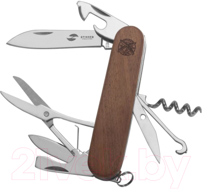 Нож швейцарский STINGER FK-K5019-8P (дерево)