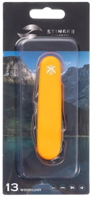 Нож швейцарский STINGER FK-K5017-8PB (оранжевый)