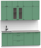 Кухонный гарнитур Интермебель Лион-6 2.1м (мята софт/этна) - 