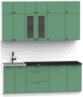 Кухонный гарнитур Интермебель Лион-6 2.1м (мята софт/сесамо) - 