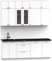 Кухонный гарнитур Интермебель Лион-6 В-1 2.1м (белый софт/тунис) - 