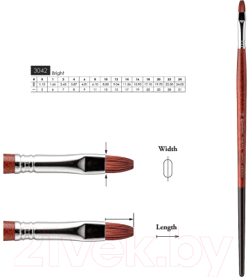 Кисть для рисования Escoda Versatil Brush L/H Синтетика кошачий язык №12 S3042-12 (темно-коричневый)