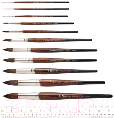 Кисть для рисования Escoda Versatil Brush L/H Синтетика круглая №10 / S1540-10 (темно-коричневый)