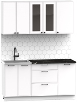 Кухонный гарнитур Интермебель Лион-12 1.6м (белый софт/сесамо) - 