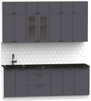 Кухонный гарнитур Интермебель Лион-7 В-1 2.2м (графит софт/тунис) - 