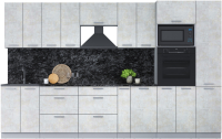 Кухонный гарнитур Интерлиния Мила Лайт 3.4 ВТ (бетон лайт/бетон лайт/кастилло темный) - 
