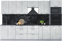 Кухонный гарнитур Интерлиния Мила Лайт 3.2 ВТ (бетон лайт/бетон лайт/кастилло темный) - 