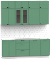 Кухонный гарнитур Интермебель Лион-6 2.1м без столешницы (мята софт) - 