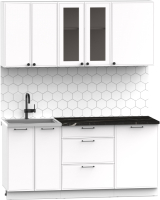 Кухонный гарнитур Интермебель Лион-13 1.7м (белый софт/сесамо) - 