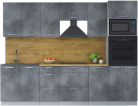 Кухонный гарнитур Интерлиния Мила Лайт 2.8 ВТ (бетон потленд/бетон портленд) - 