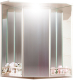 Шкаф с зеркалом для ванной Бриклаер Кантри 60 угловой (бежевый дуб прованс) - 