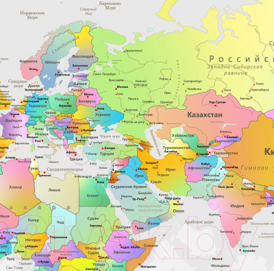 Фотообои листовые Citydecor Карта мира 18 (546x265)
