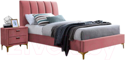 Двуспальная кровать Signal Mirage Velvet 90x200 (Tap.185 античный розовый/золотой)